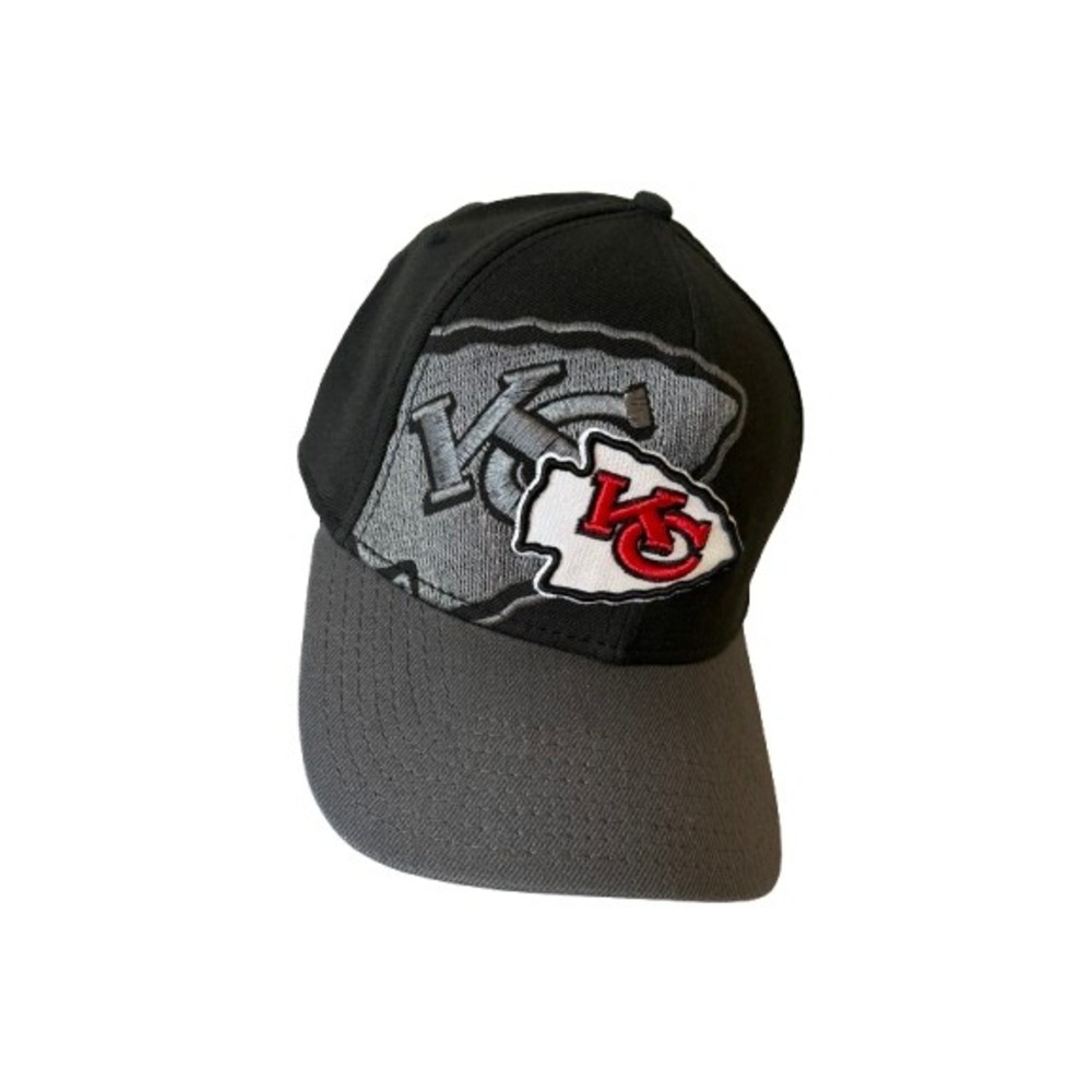 New Era 39THIRTY Kansas City Chiefs Hat Mens Medium-Large Black Grey NFL Cap